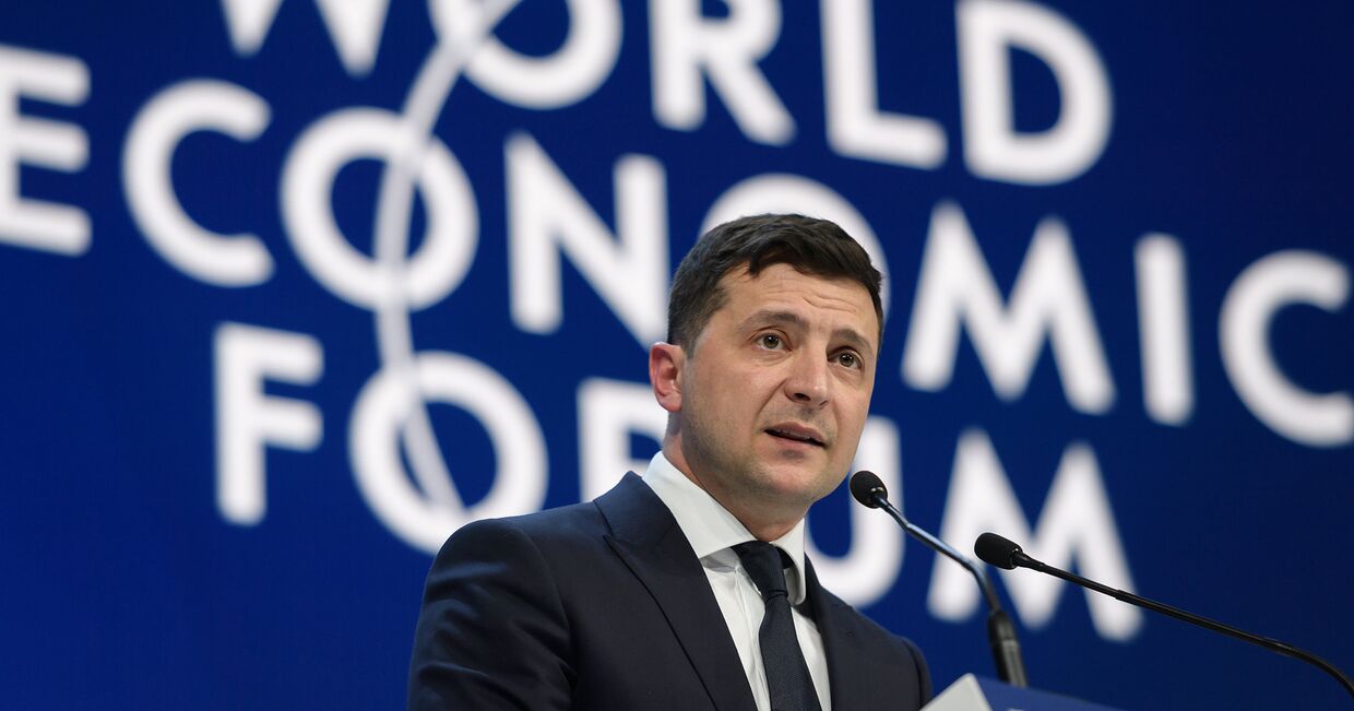 Участие президента Украины Владимира Зеленского в ежегодном заседании Всемирного экономического форума в Давосе