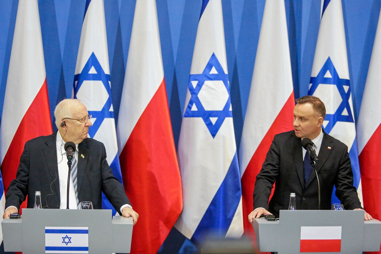 Президент Польши Анджей Дуда и президент Израиля Реувен Ривлин