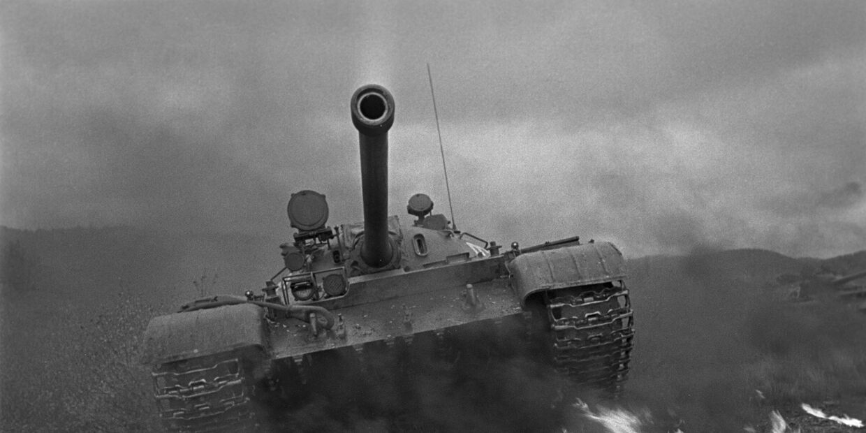 Средний танк Т-55, первый в мире серийный танк, оборудованный автоматической системой противоатомной защиты