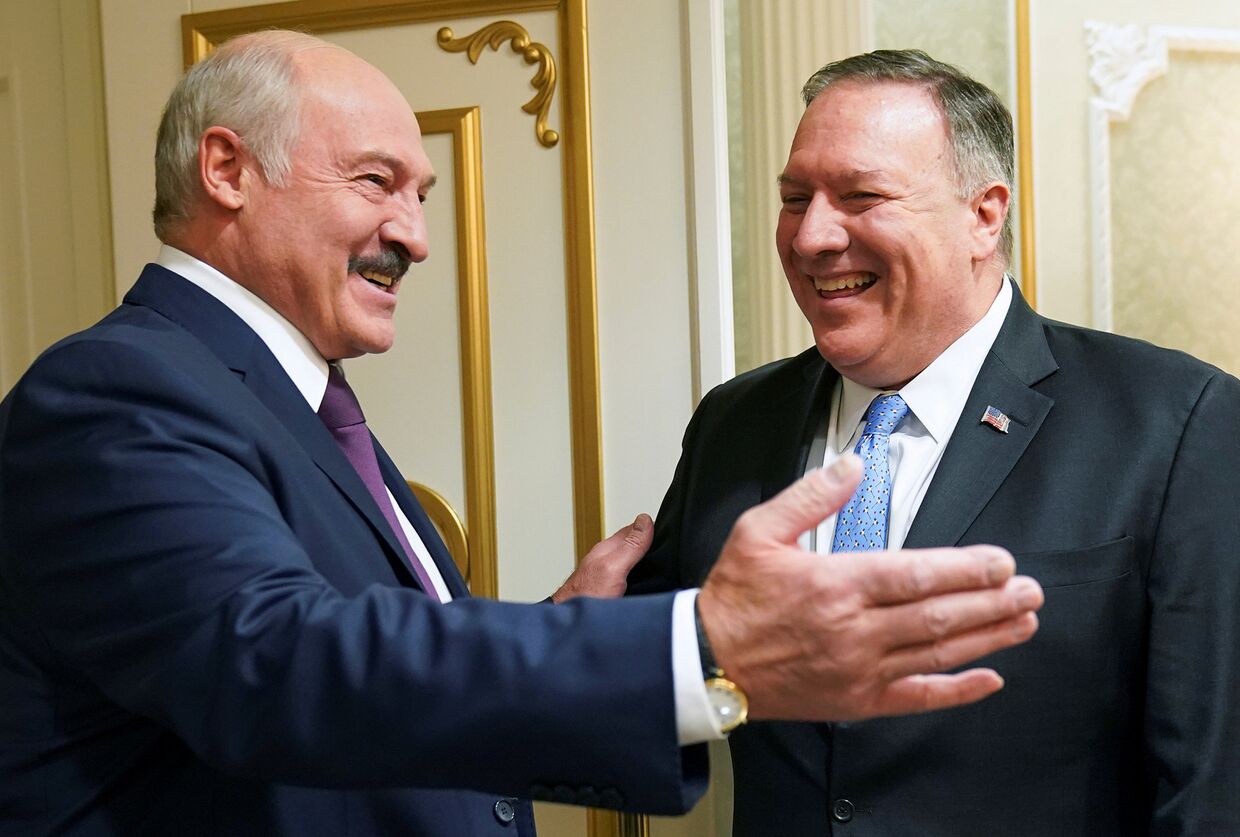 Президент Беларуси Александр Лукашенко и госсекретарь США Майк Помпео