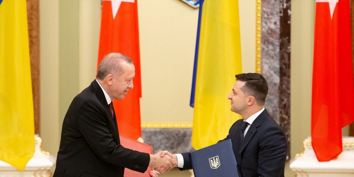 Президент Украины Владимир Зеленский и президент Турции Тайип Эрдоган