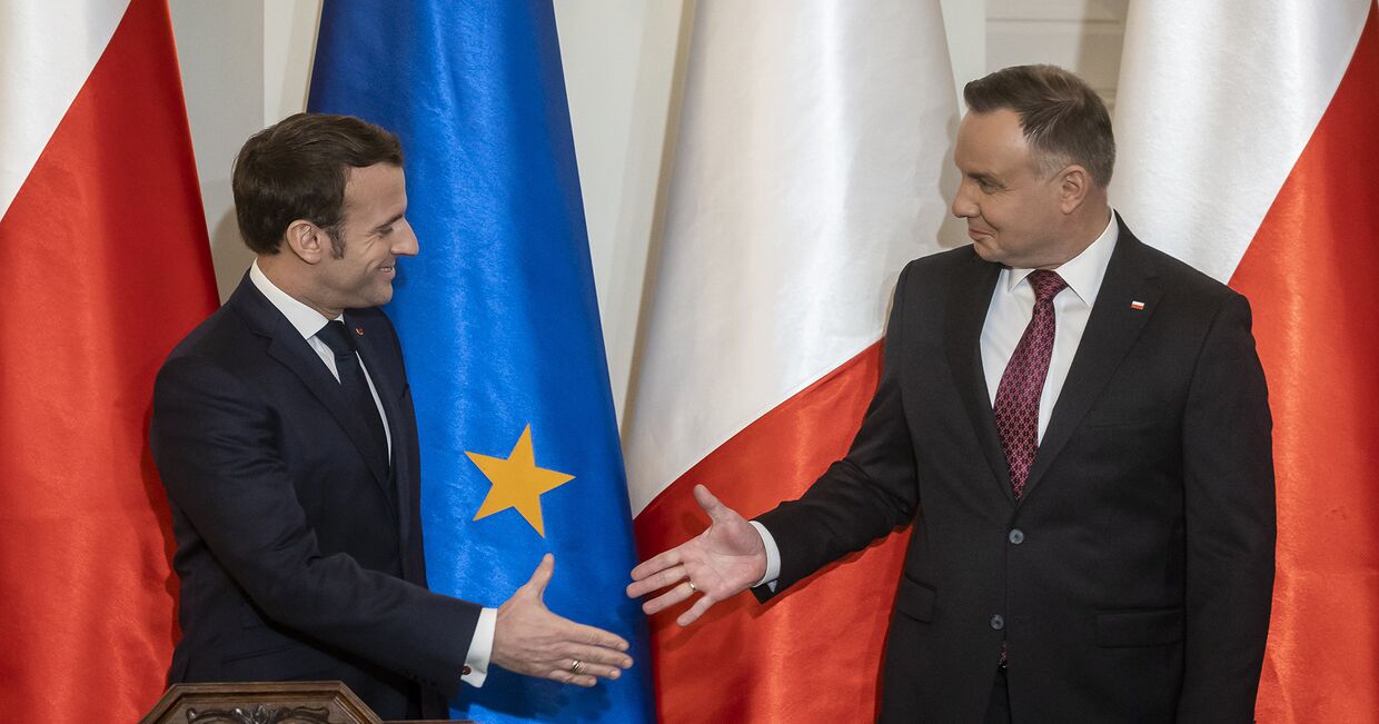 Президент Франции Эммануэль Макрон и президент Польши Анджей Дуда