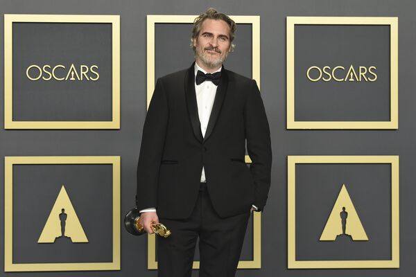 Хоакин Феникс на церемонии вручения премии Оскар в Лос-Анджелесе