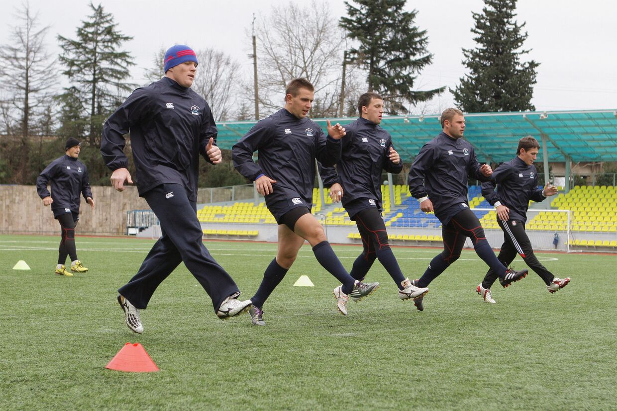 Тренировка сборной России по регби
