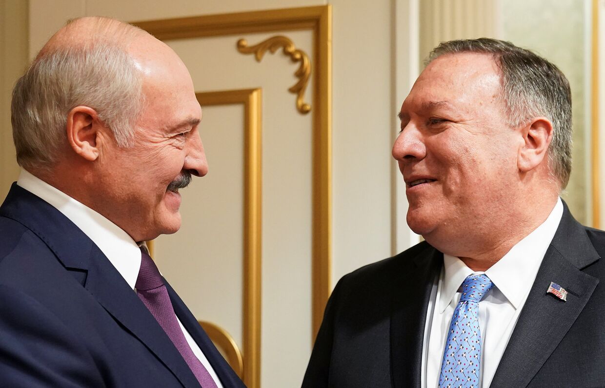 Президент Беларуси Александр Лукашенко и госсекретарь США Майк Помпео