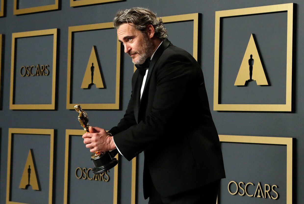 Хоакин Феникс на церемонии вручения премии Оскар в Лос-Анджелесе