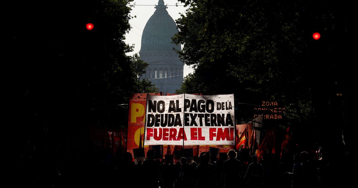 13 февраля 2020. Протесты против выплат МВФ, Буэнос-Айрес, Аргентина