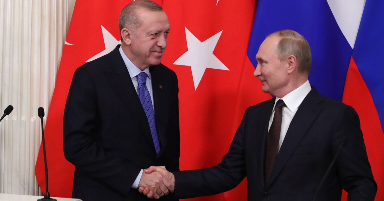 Президент РФ В. Путин встретился с президентом Турции Р. Эрдоганом