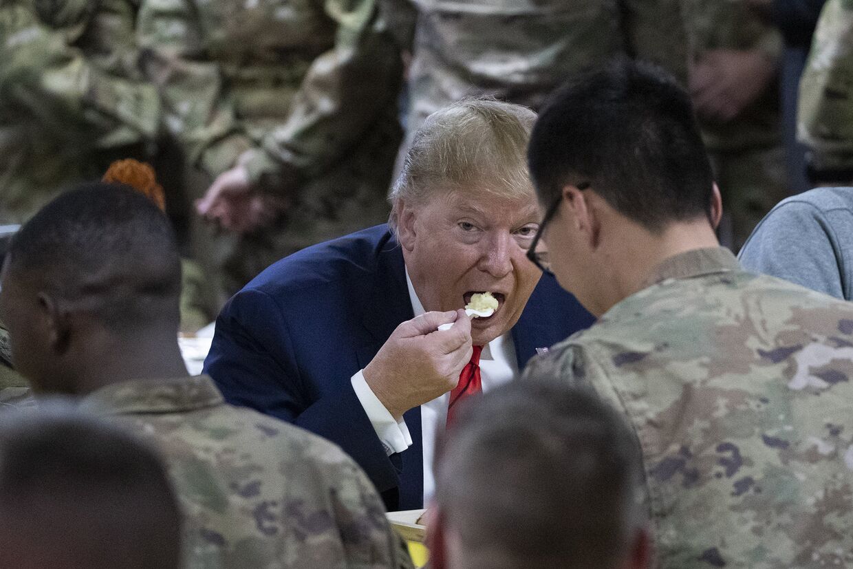 Президент США Дональд Трамп на аэродроме Баграм, Афганистан