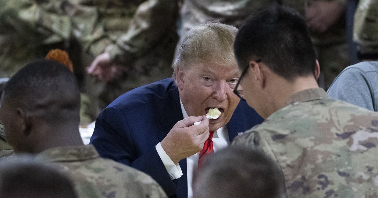 Президент США Дональд Трамп на аэродроме Баграм, Афганистан