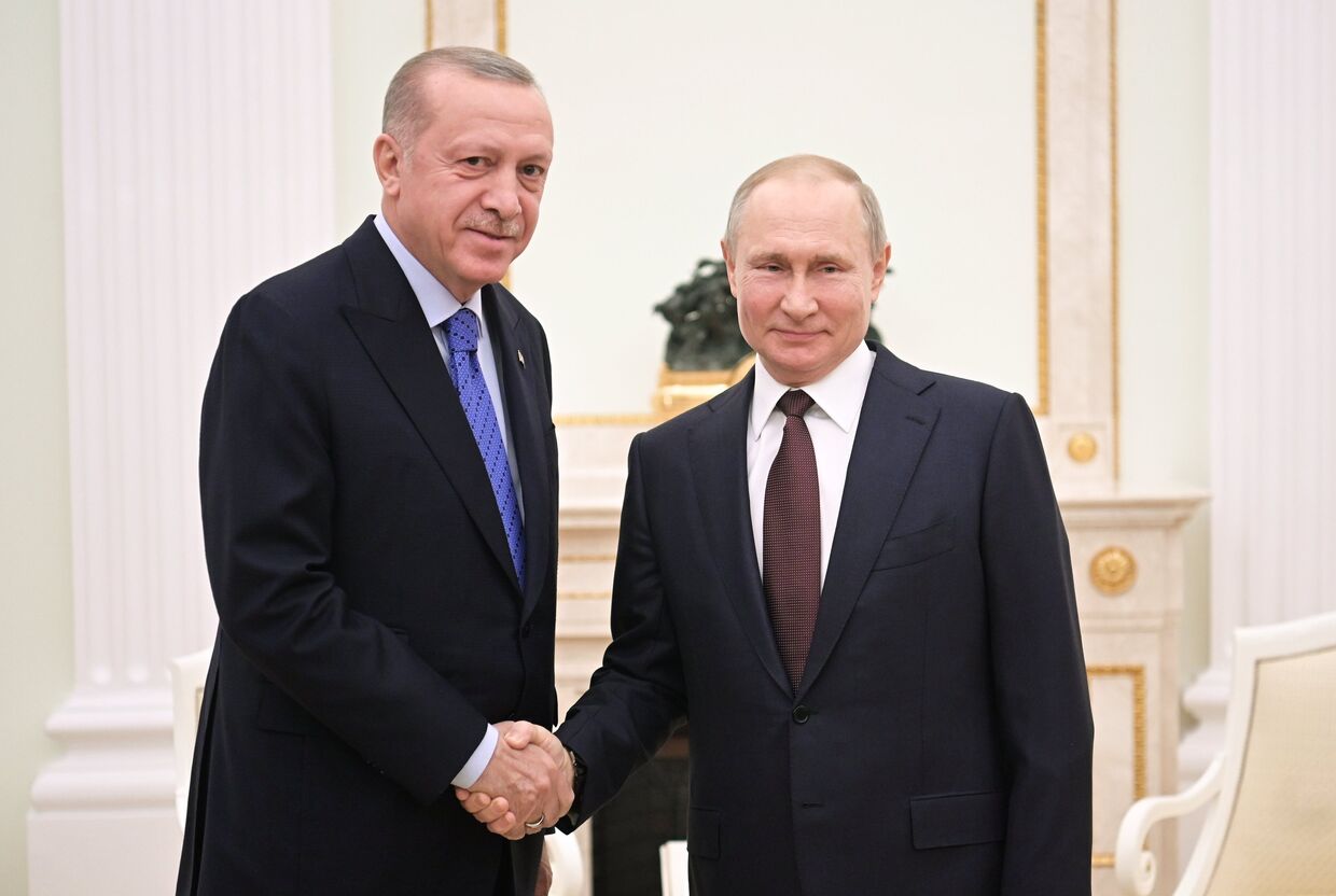Президент РФ В. Путин встретился с президентом Турции Р. Эрдоганом 5 марта 2020