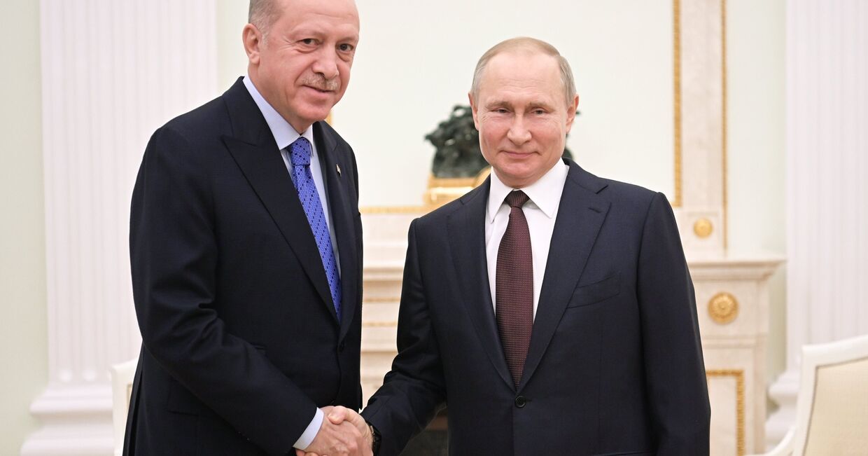 Президент РФ В. Путин встретился с президентом Турции Р. Эрдоганом 5 марта 2020