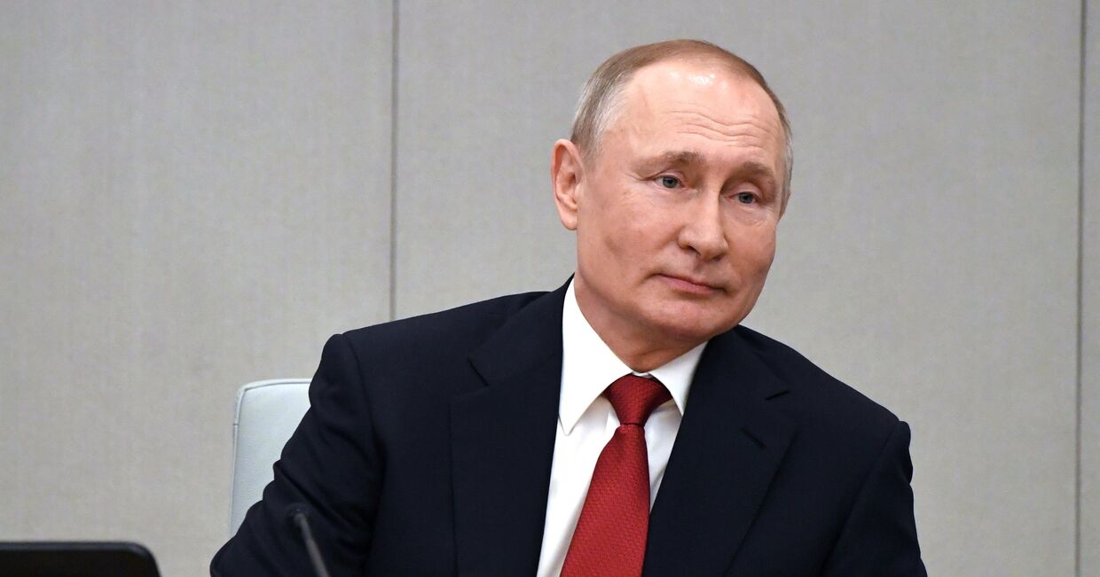 Президент РФ В. Путин принял участие в пленарном заседании Госдумы РФ