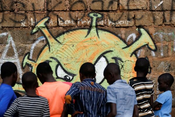 Граффити в трущобах Найроби, Кения