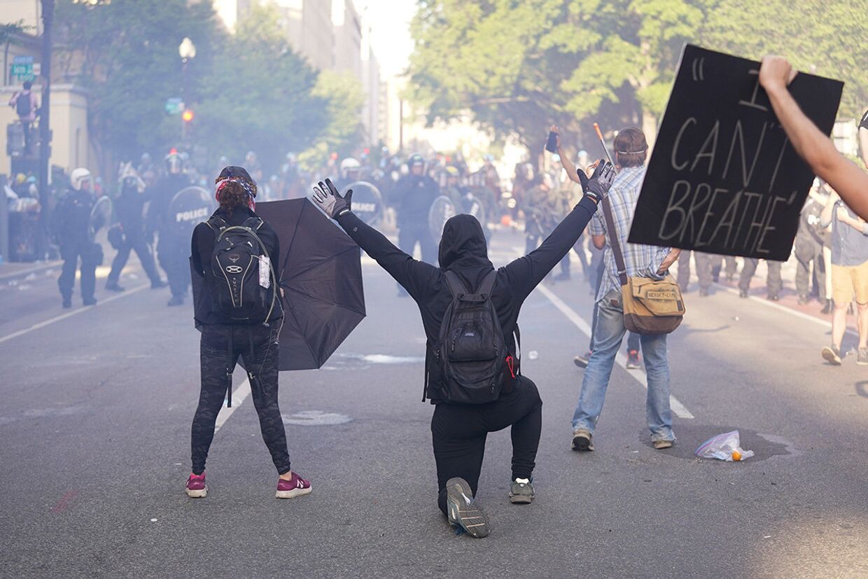 Участники акций протеста в Вашингтоне