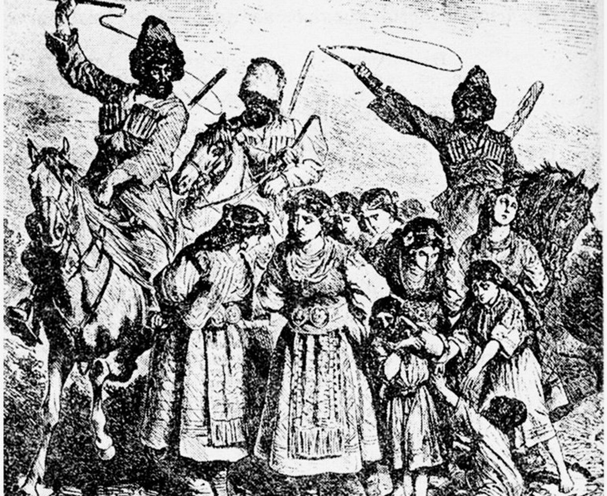 Черкесы наказывают болгарских рабынь