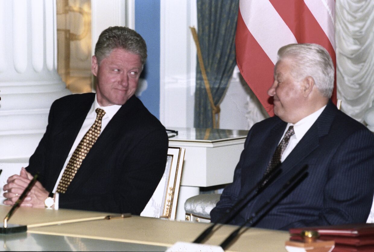 Президент России Борис Ельцин и президент США Билл Клинтон