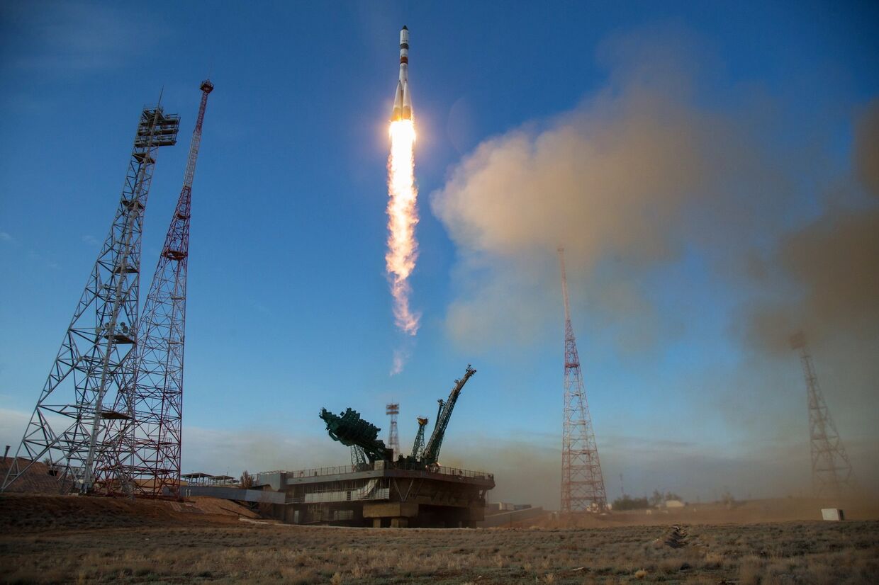 Пуск ракеты-носителя Союз-2.1а с ТГК Прогресс МС-14