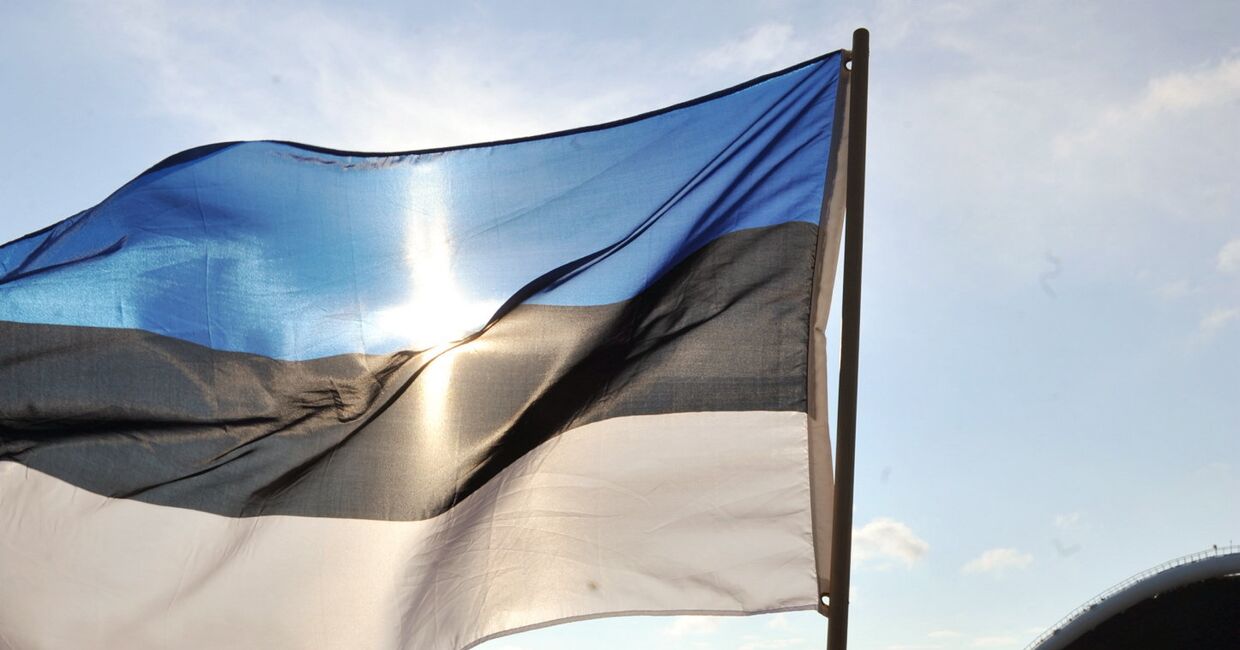 Флаг на концерте, посвященном годовщине независимости Эстонии в Таллине