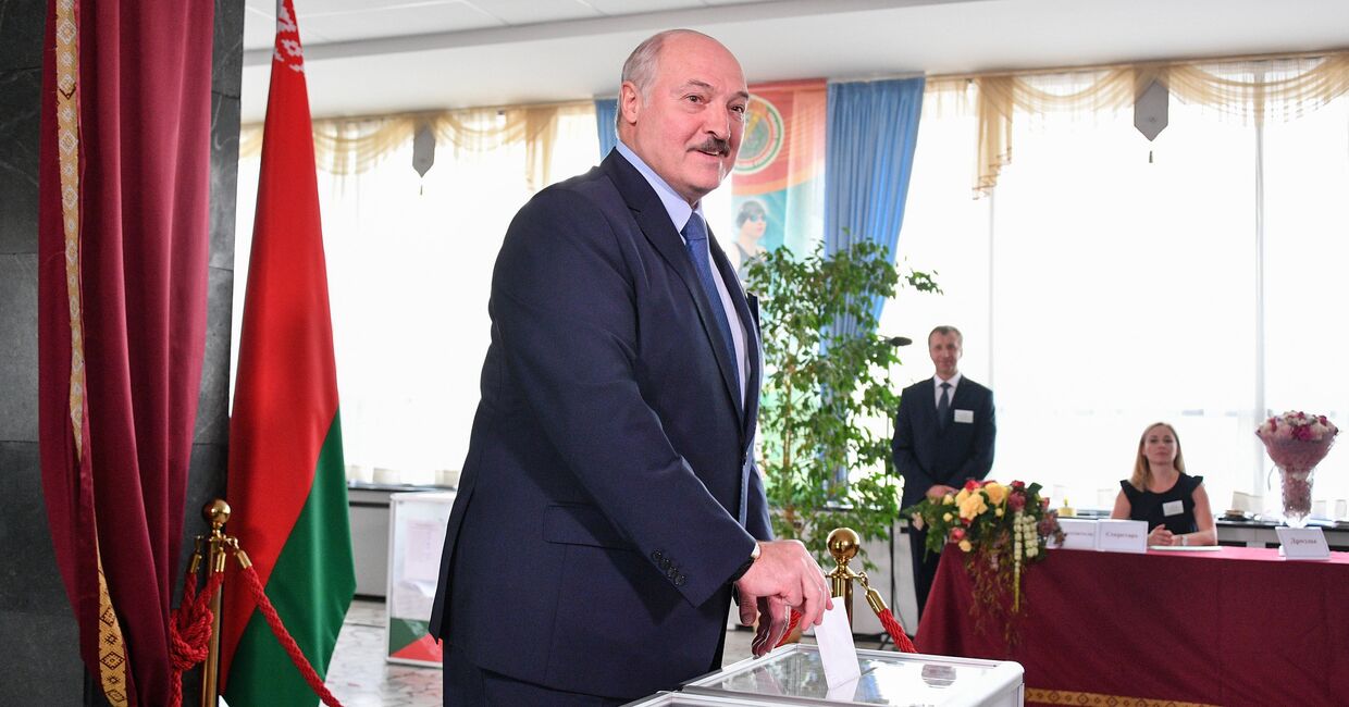Александр Лукашенко на выборах президента Белоруссии 9 августа