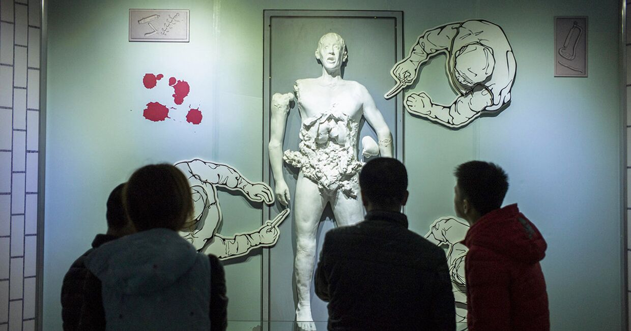 Экспонат музея, изображающий эксперименты над человеком в музее Unit 731 в Харбине