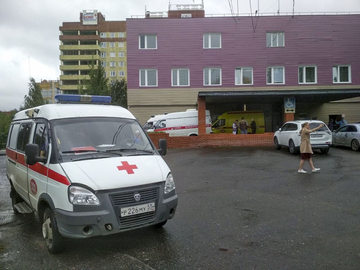 Здание больницы в Омске, куда был госпитализирован Алексей Навальный