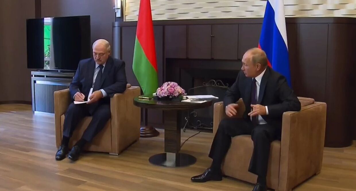 Встреча президентов РФ и Белоруссии В. Путина и А. Лукашенко