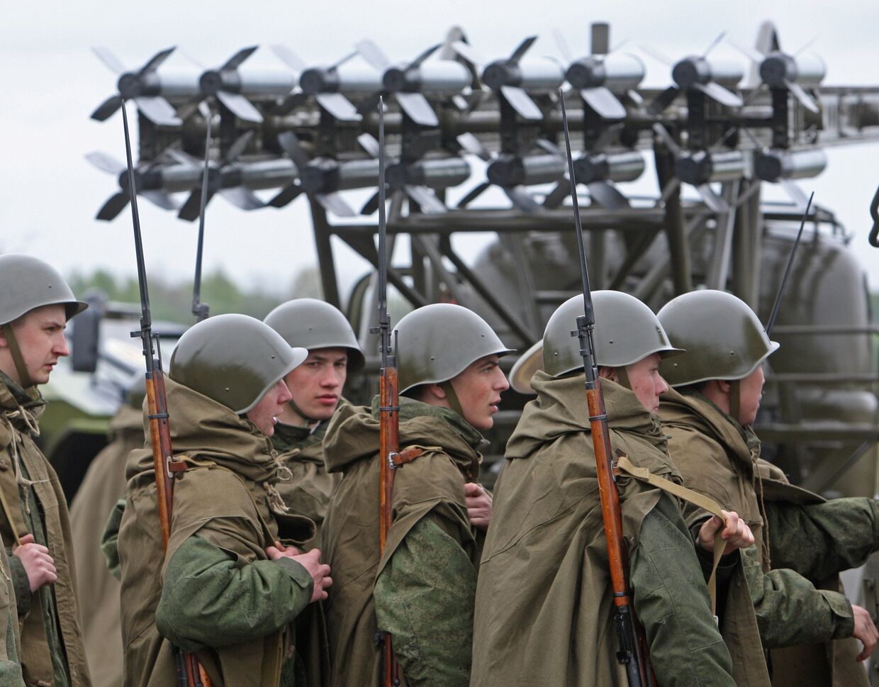 Подготовка военной техники к параду Победы в Калининградской области