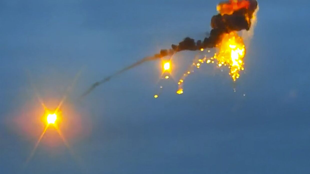 Сбитый ракетой азербайджанский беспилотный летательный аппарат