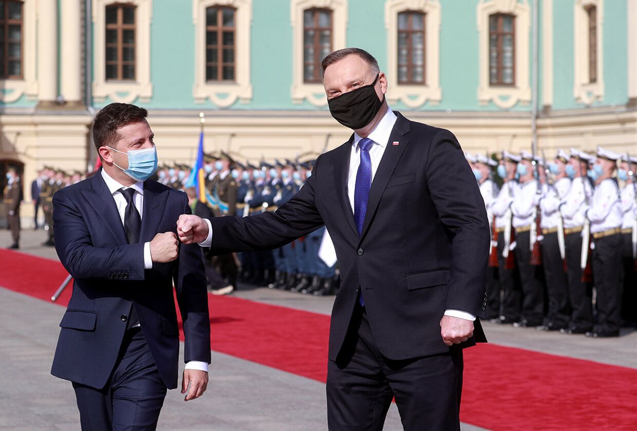 Президент Украины Владимир Зеленский и президент Польши Анджей Дуда