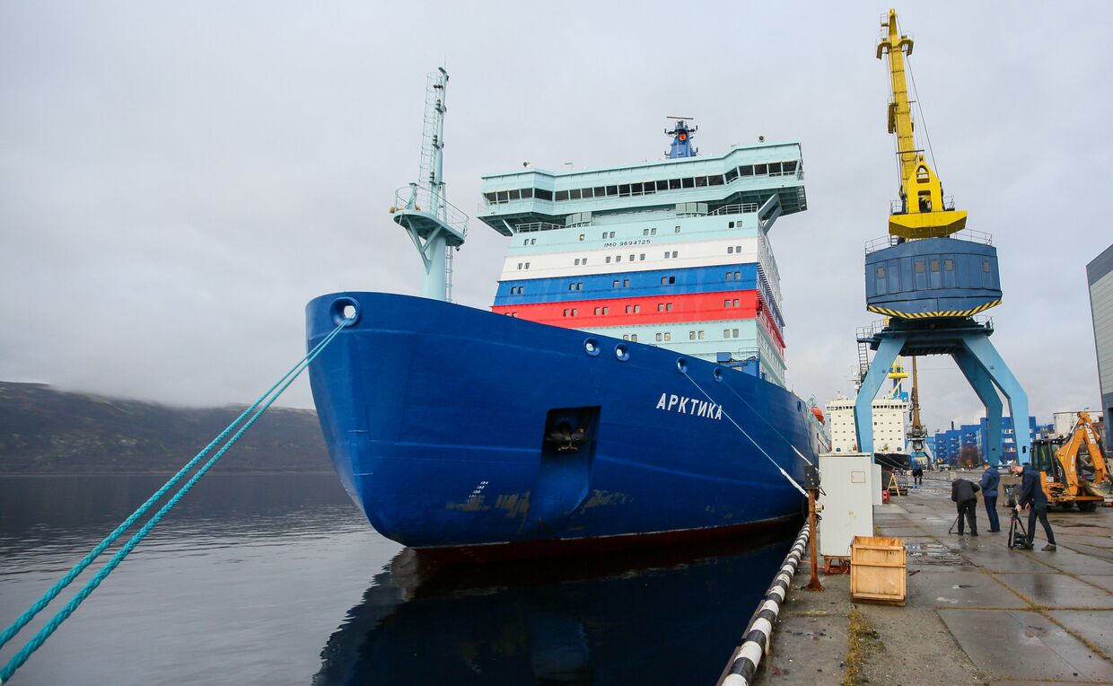 Прибытие атомного ледокола Арктика в Мурманск