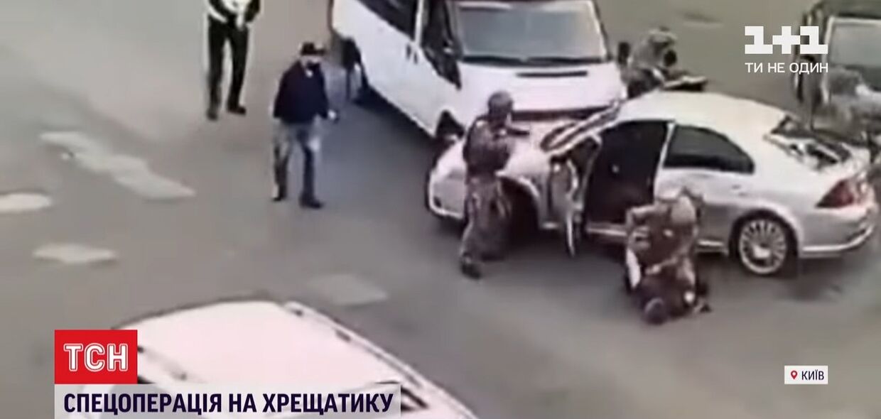Видео погони и задержания валютных грабителей в Киеве