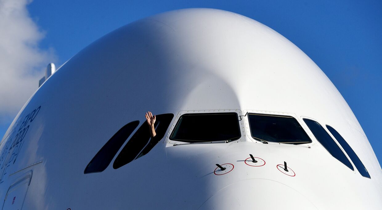 Самолет Airbus A380 авиакомпании Emirates Airlines