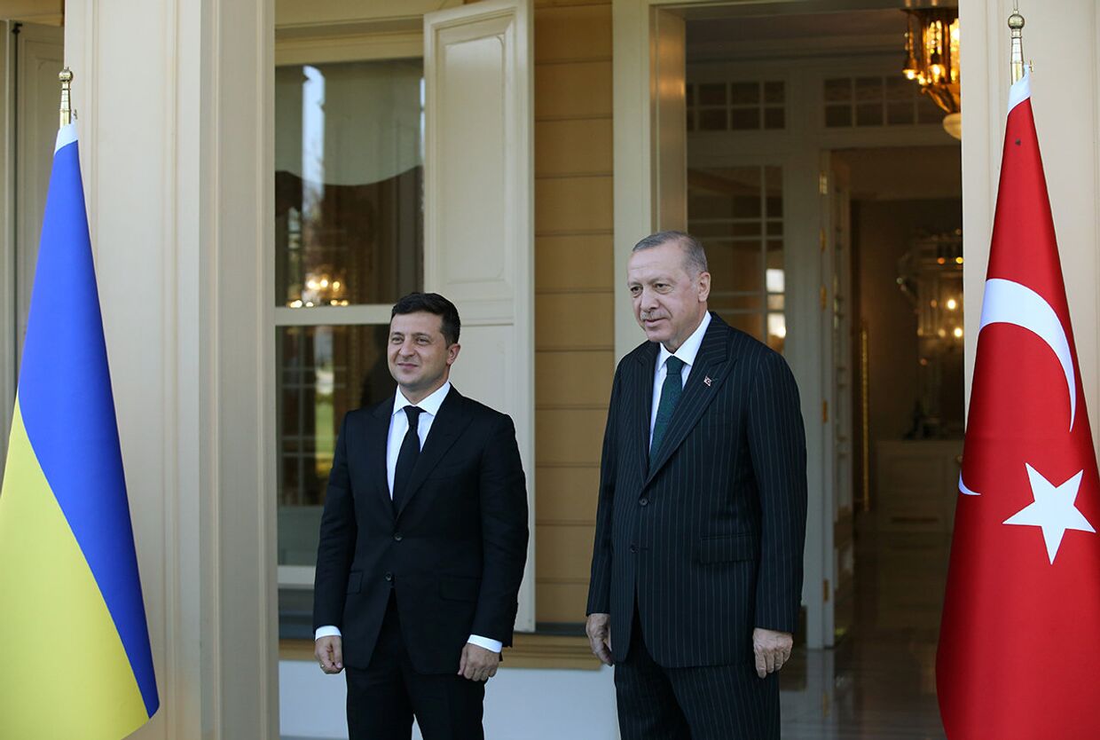 Президент Турции Тайип Эрдоган и президент Украины Владимир Зеленский