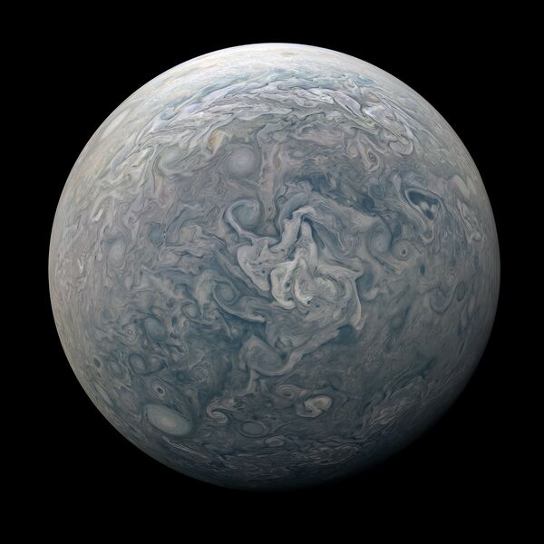 Составной снимок, изображающий весь Юпитер