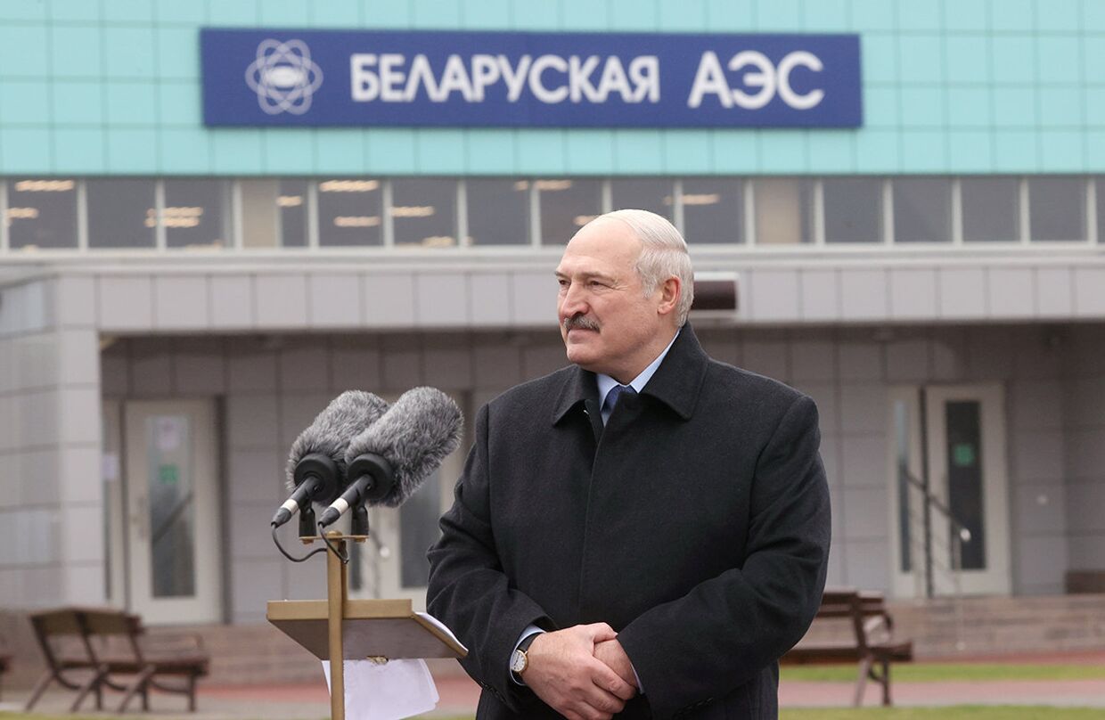 Президент Беларуси Александр Лукашенко на открытии Белорусской АЭС