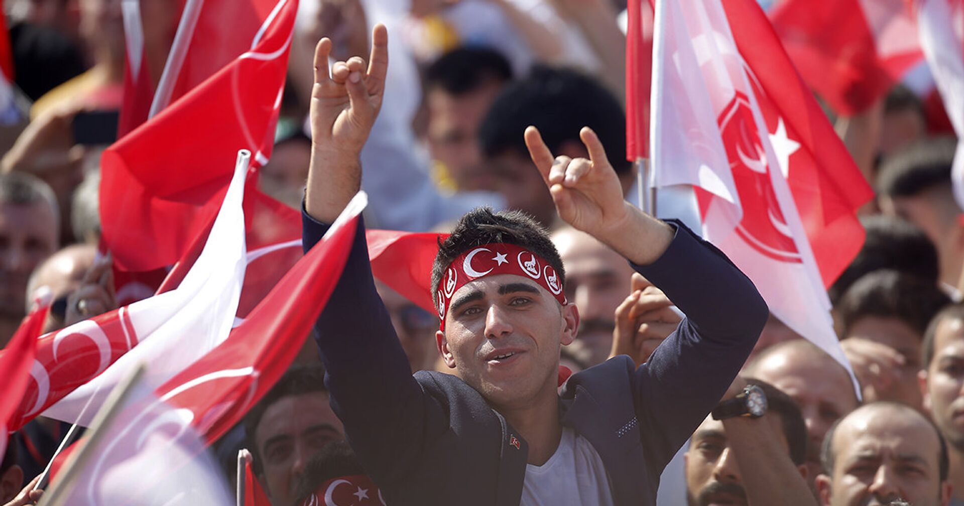 Сторонники турецкой националистической организации «Серые волки» на митинге в Стамбуле, Турция - ИноСМИ, 1920, 13.11.2020