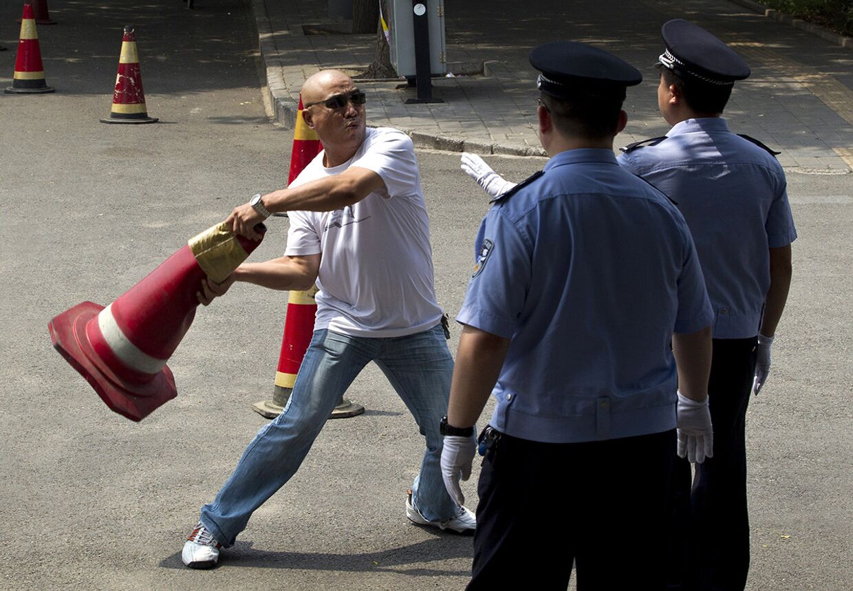 Китайский протестующий в Пекине