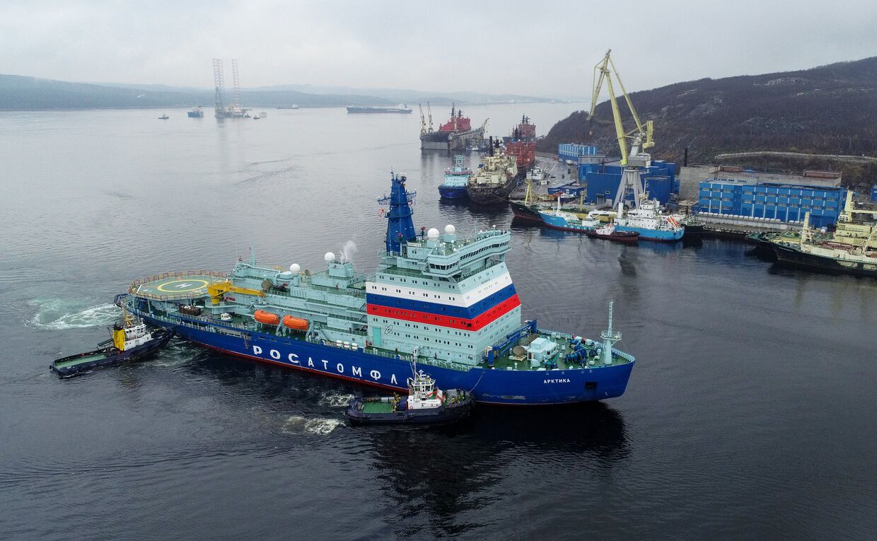 Прибытие атомного ледокола Арктика в Мурманск