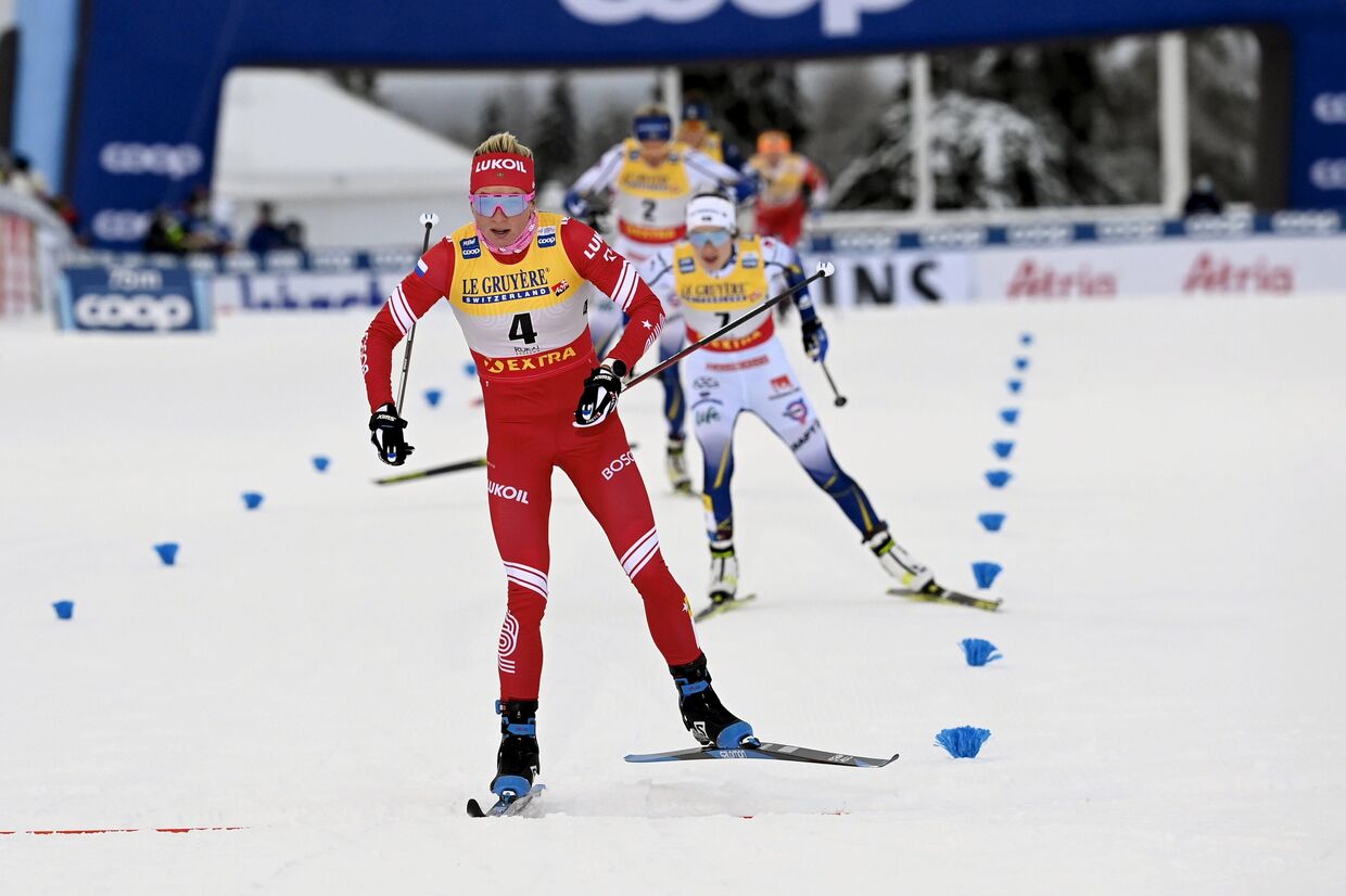 Российская лыжница Татьяна Сорина во время гонки на этапе Кубка мира в Руке, Финляндия