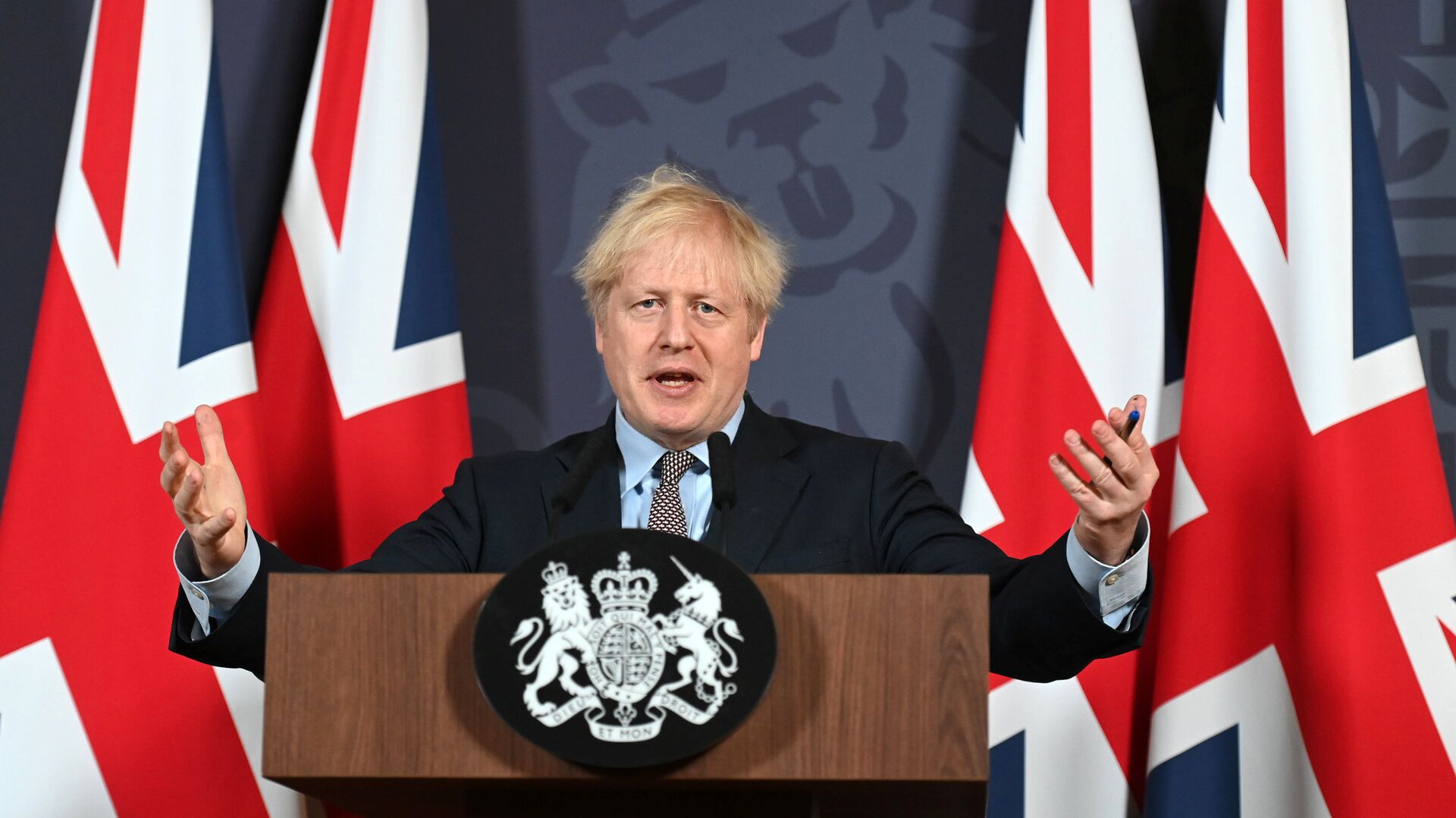 24 декабря 2020. Премьер-министр Великобритании Борис Джонсон на пресс-конференции по итогам переговоров с ЕС - ИноСМИ, 1920, 19.01.2022