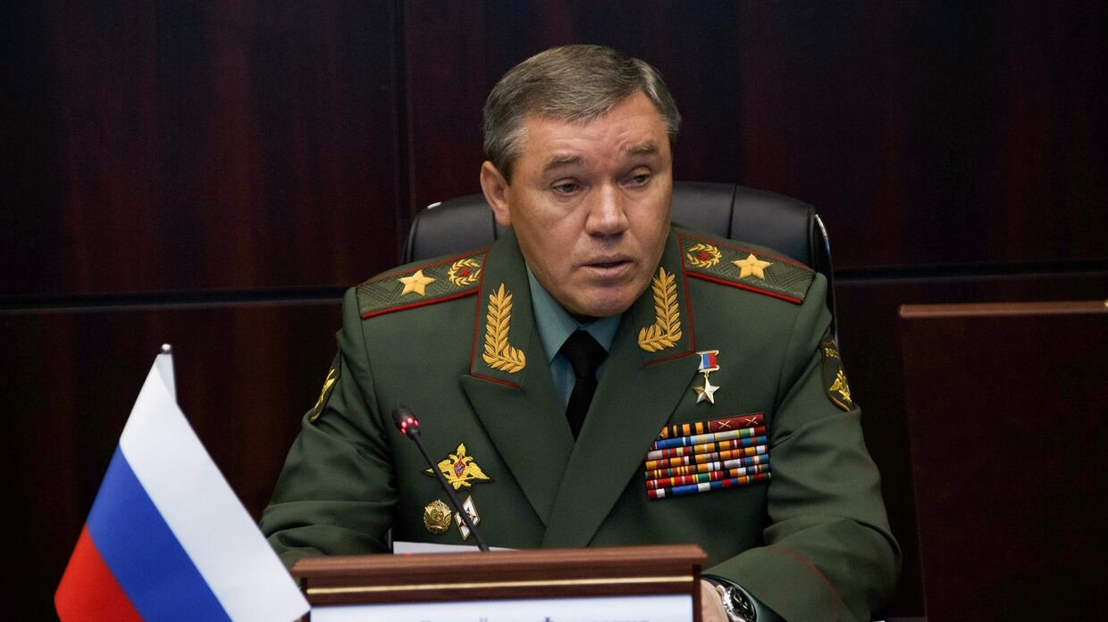 Начальник Генерального штаба Вооруженных сил РФ Валерий Герасимов на заседании Комитета начальников штабов вооруженных сил стран СНГ