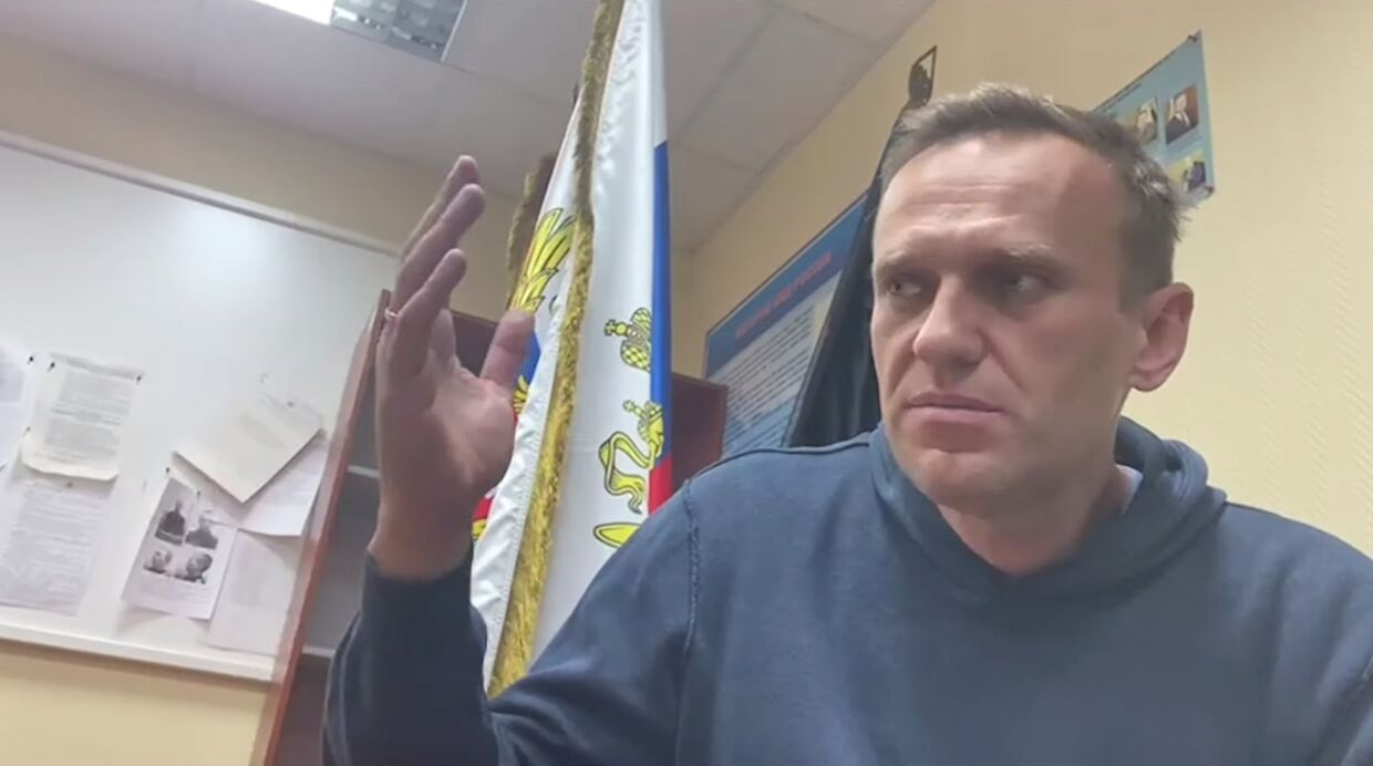 Алексей Навальный в полицейском участке в подмосковных Химках