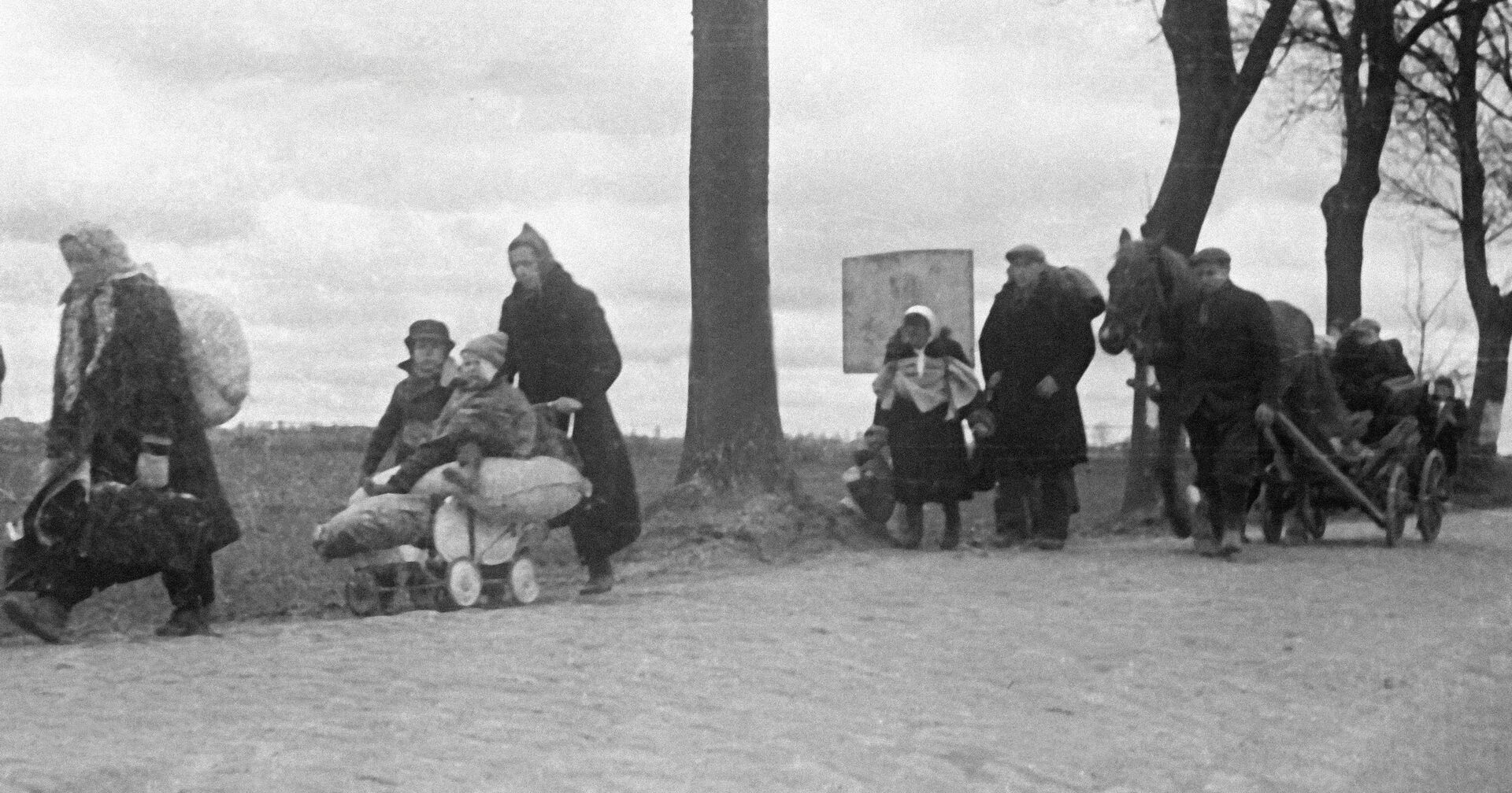 Немецкие беженцы идут по дорогам Восточной Пруссии. - ИноСМИ, 1920, 30.01.2021