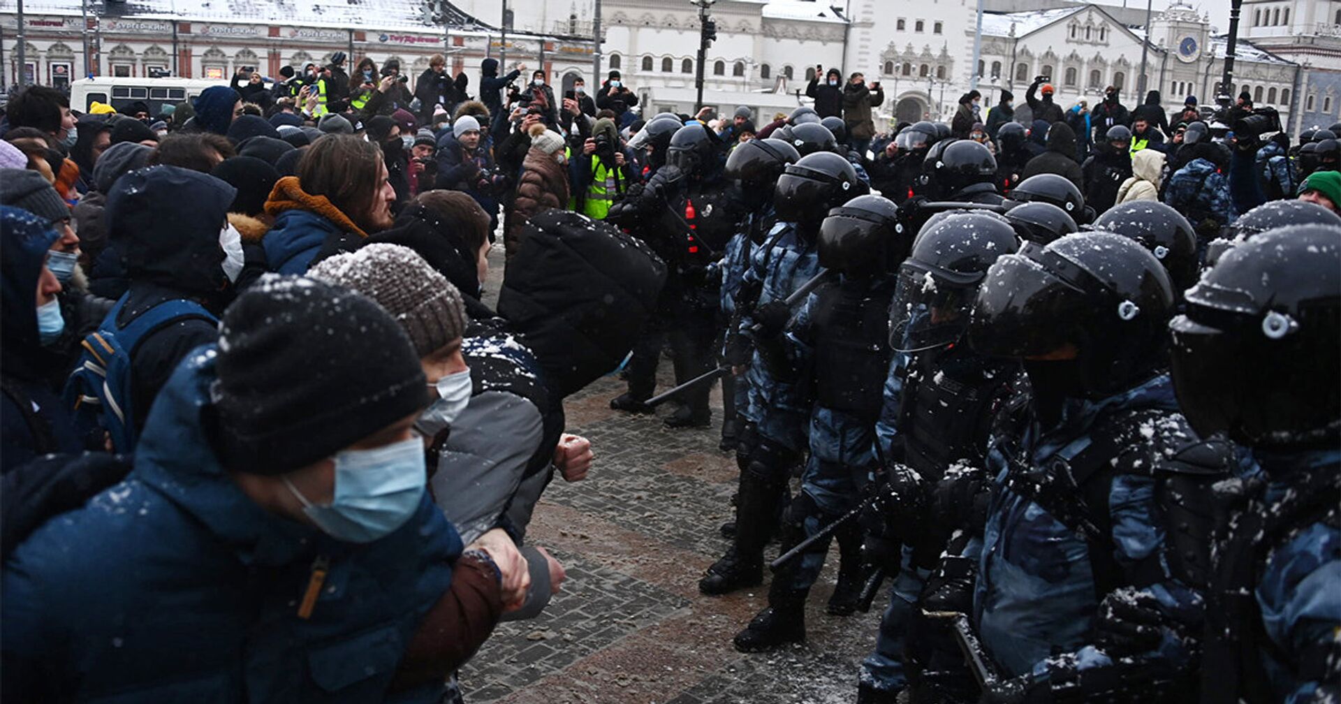 Несанкционированные акции протеста сторонников А. Навального - ИноСМИ, 1920, 01.02.2021
