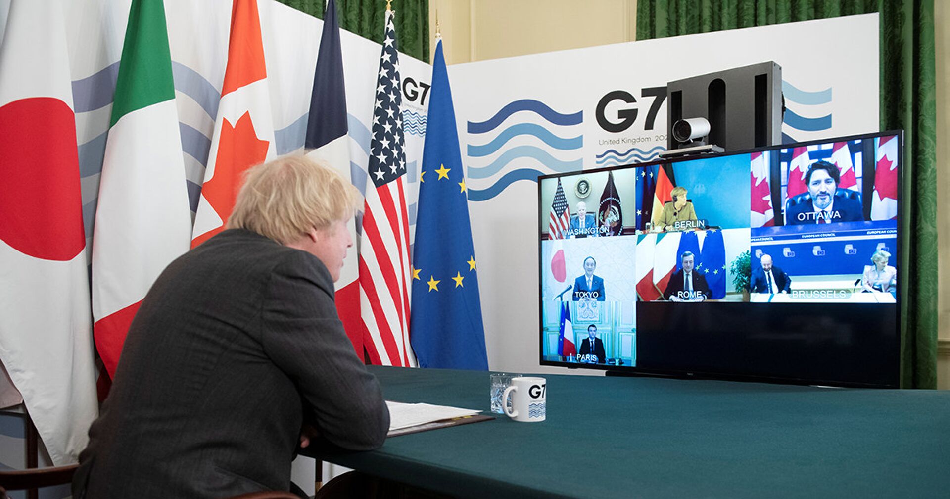 Премьер-министр Великобритании Борис Джонсон проводит онлайн-саммит G7 на Даунинг-стрит в Лондоне - ИноСМИ, 1920, 20.02.2021