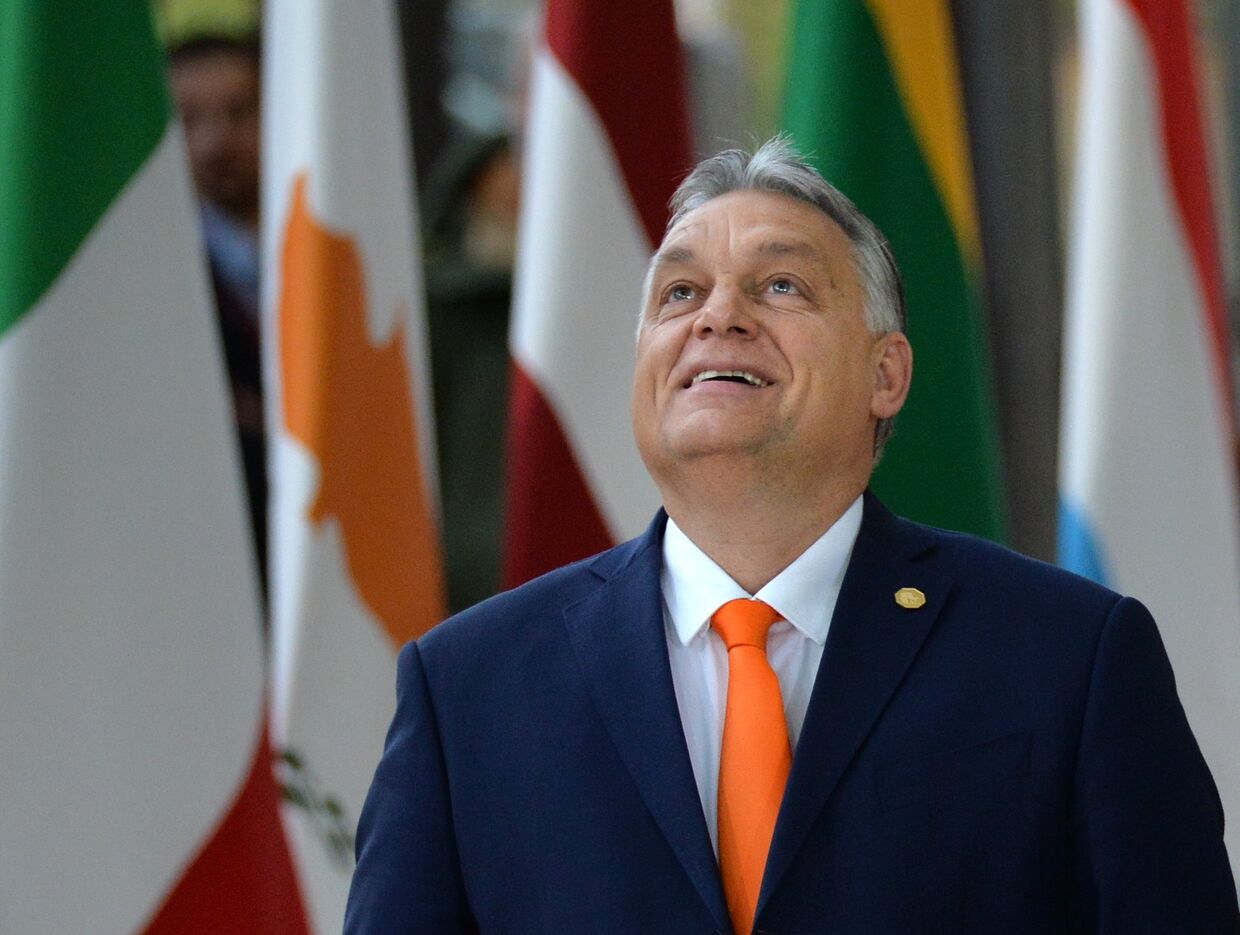 Премьер-министр Венгрии Виктор Орбан на саммите глав государств и правительств Евросоюза в Брюсселе