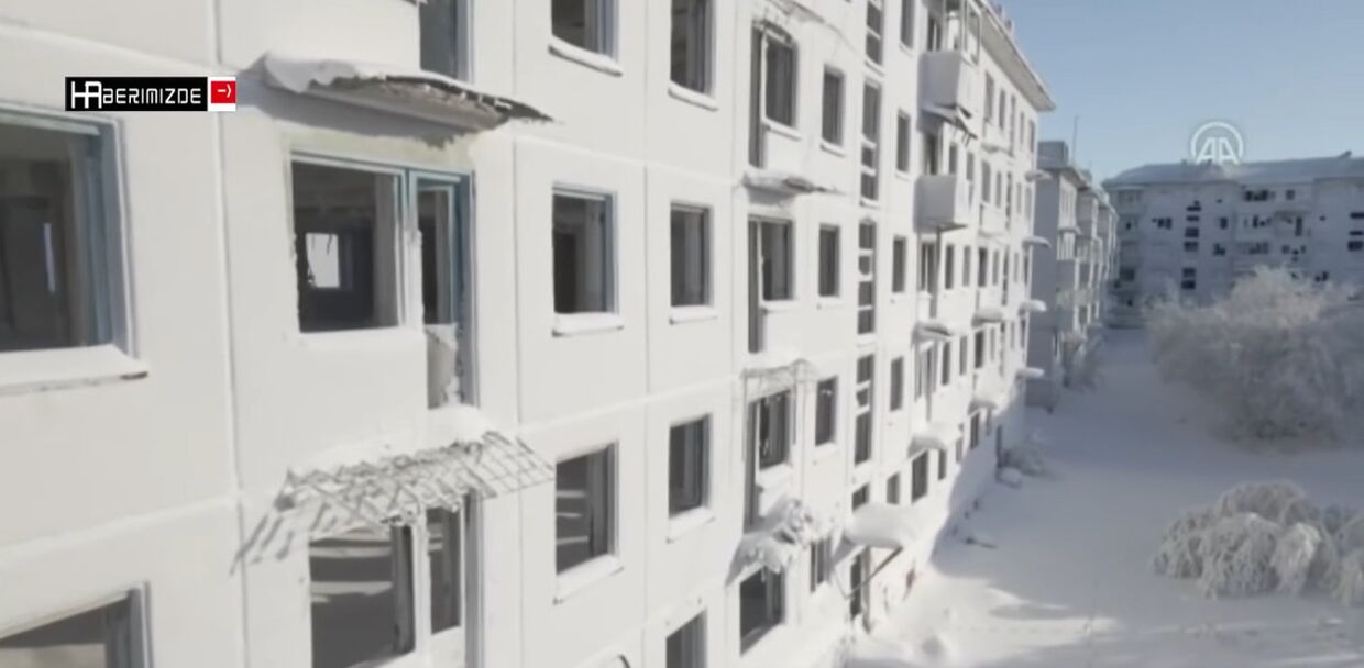 Российский город-призрак заледенел в пятидесятиградусный мороз