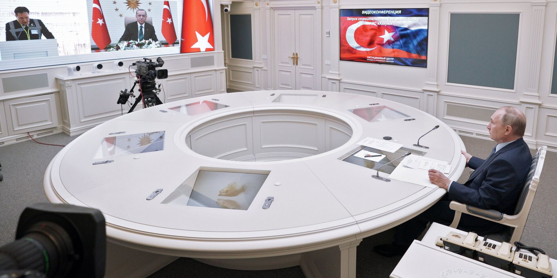 Президент РФ В. Путин с президентом Турции Р. Т. Эрдоганом дали старт строительству третьего энергоблока АЭС Аккую - ИноСМИ, 1920, 10.03.2021