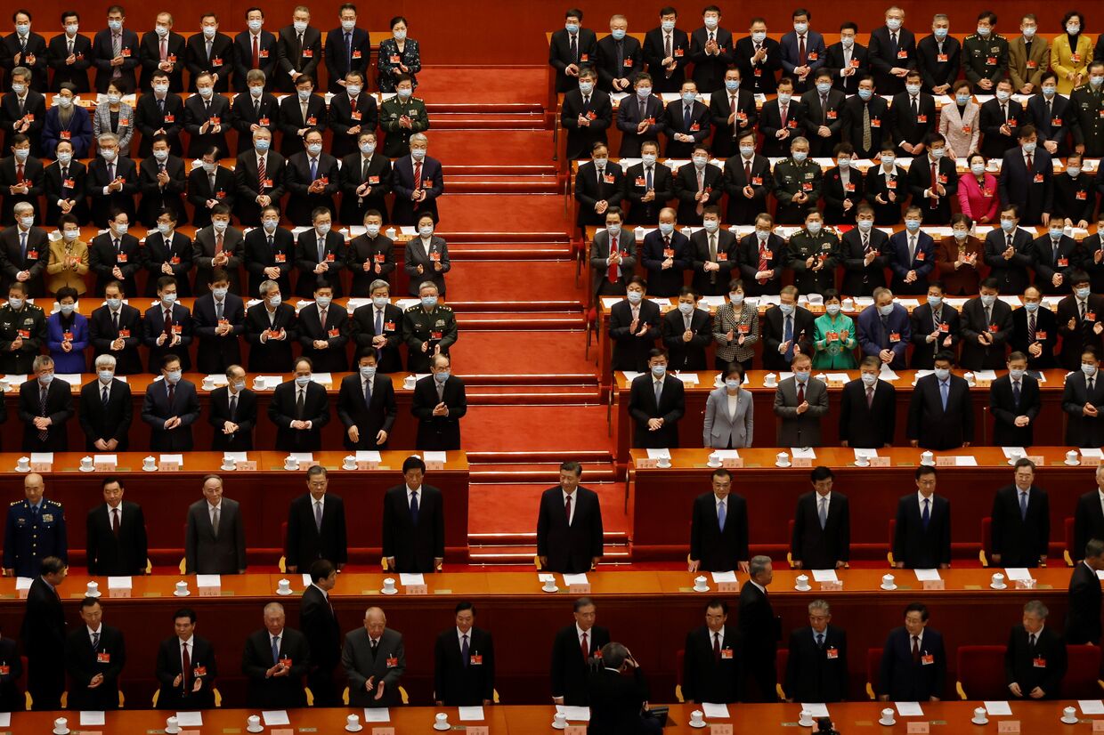 Председатель КНР Си Цзиньпин в Большом зале Народного собрания в Пекине